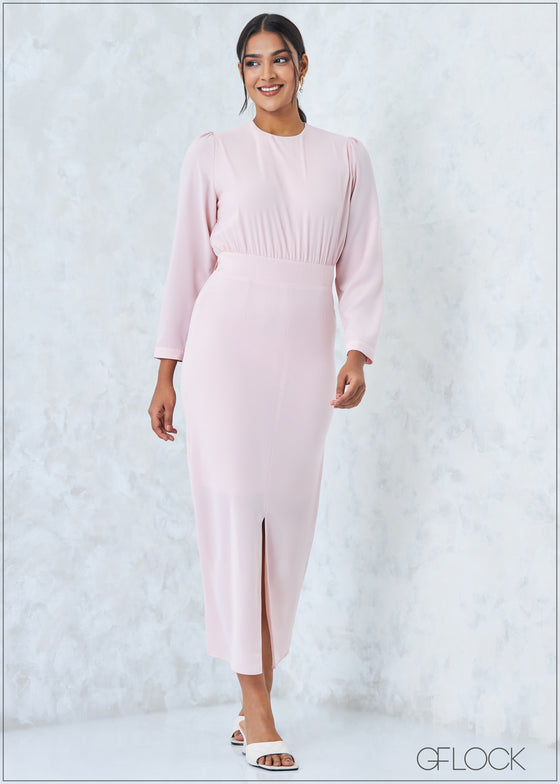 Puff Sleeved Midi Dress - 2507