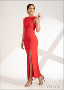 Front Slit Maxi Dress - 230323