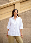 Split Sleeve Linen Shirt - 170323