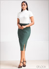 Midi Skirt With Slit - 0407