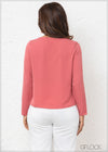 Front Seam Detailed Long Sleeve Top - 1221