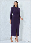 Puff Sleeved Midi Dress - 2507