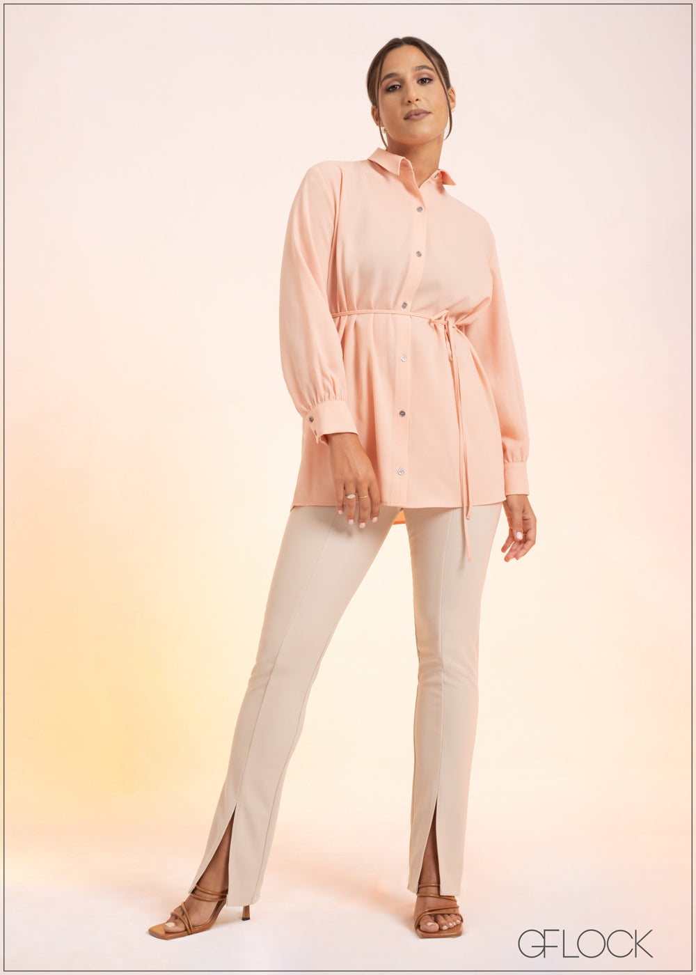 Button Down Long Sleeve Top - 060223
