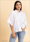 Ruched Back Linen Shirt - 2105