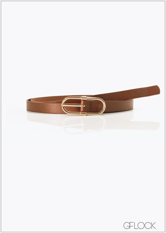 Belt With Alloy Buckle - 1004