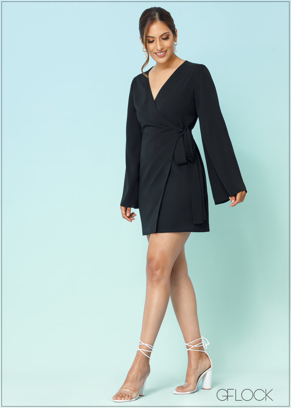 Bell Sleeve Wrap Dress - 2608