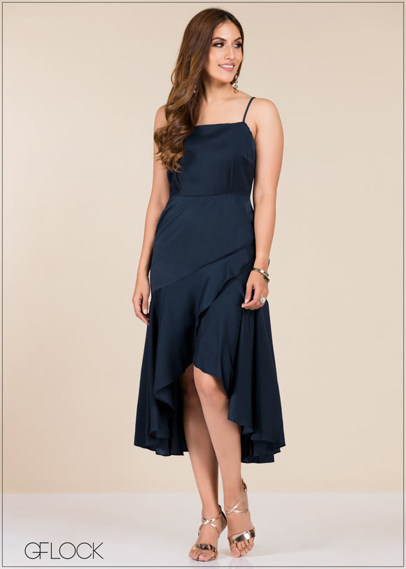 Strappy Hem Frill Dress - GFLOCK.LK