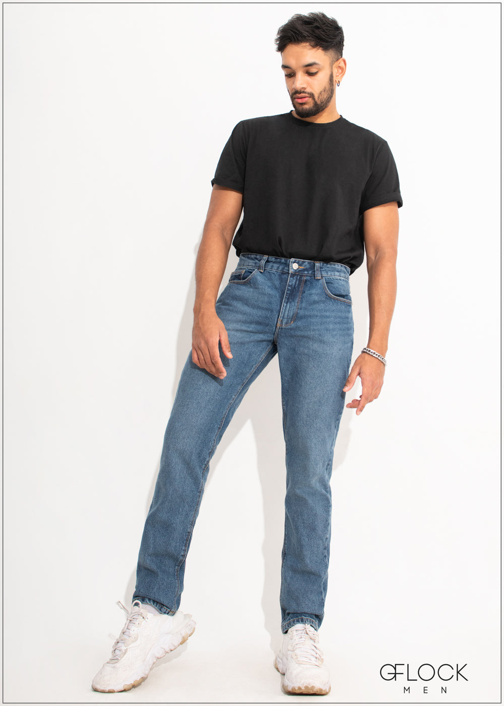 Mid Wash Regular Fit Jean - 161222M