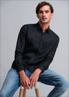 Normal Collar Long Sleeve Linen Shirt - 112021