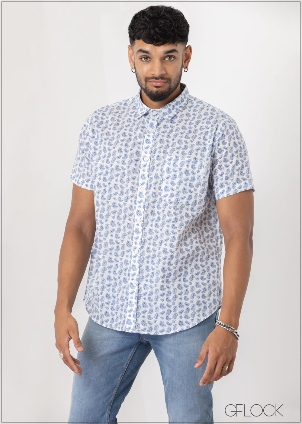 Printed Short Sleeve Shirt - 0704